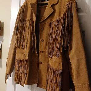 Ladies fringe leather jacket...size Large